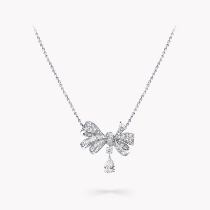 Tilda's Bow Classic Diamond Drop Pendant